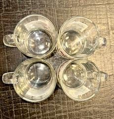 4 Libbey Currier & Ives Winter Scene Mugs Vintage Made In USA