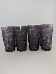 Vintage Cristal D’arques Durand Amethyst Purple Glass Tumblers Set Of 8