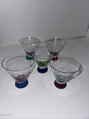 Vtg Dansk Spectra Multi-colored 4″ Cocktail Glasses Set Of 5 Beautiful MINT