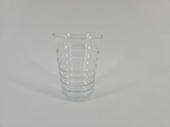 Set Of 3 Vintage Ribbed Clear Juice Glasses