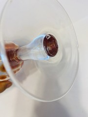 NOVICA Javier Efren Hand Blown Glass Tortoise Shell Wine Goblets 8”Set Of 4