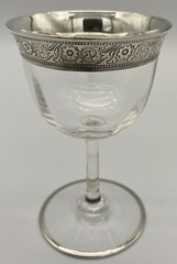 Liquor / Cocktail glass with Sterling Band UNK4612 Unknown Manufacturer