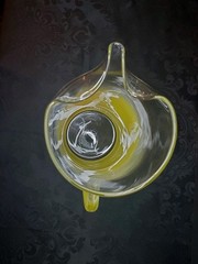 Vintage Blendo Yellow Tall Pitcher & Highball Glass 7 Piece Set MCM Lemonade
