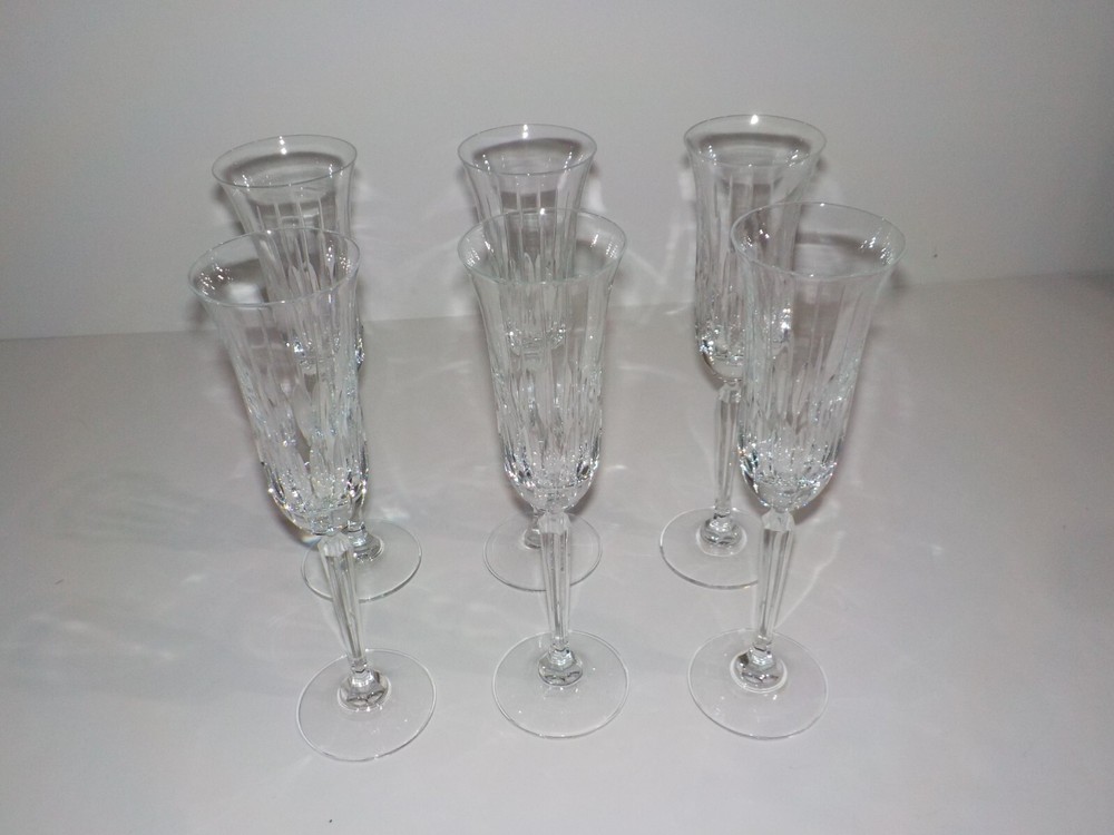 Set of 6 Vintage Mikasa Interlude TS110 Lead Crystal 9 3/4 inches 6 ounces