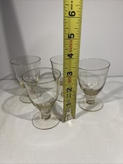 Set Of 4 Amber Blown Vintage Venetian Glass Cordial Snifter Salviati ?