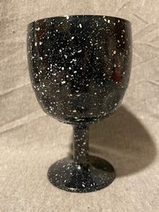 Vintage Bartlett Collins Granny Glass White Speckled 6″ Goblet Cup