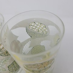 2 Libbey Vintage 1970s Lemon Lime Citrus Graphic Glasses Tumblers EUC Lot Of 2