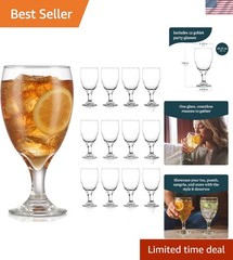 Durable Lead-Free Glass Goblets Set of 12 – Stylish Drinkware for Any Occasion