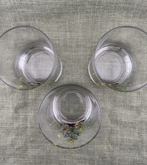 Vintage Nikko Christmas Tree Holiday Theme Set of 3 Double Old Fashioned Glasses