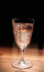 St Louis antique French Gilt etched 6″ Claret wine glass (Have 3)