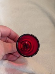 New Martinsville *MOONDROPS RED* Set Of 6 Cordial Glasses – Beautiful!