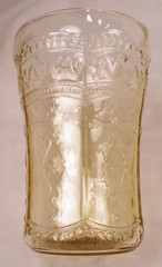 Patrician Tumbler Amber Depression Glass Federal Vintage 4.25 in. Spoke 9 oz.