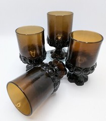 Tiffin Franciscan Madeira Smoke Brown Glasses Set of 4 Vintage 5 oz Water Wine