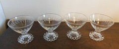 4 Sherbet Champagne Glasses – Anchor Hocking Berwick Boopie – Laurel Cut Glass