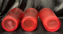Set Of 3~Red~Hand Blown Glass Tumblers