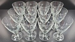 12 Arcadia Starlight Iced Tea Glass Set Vintage Clear Stars Cut Stemware MCM Lot