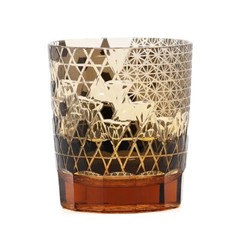 Handcraft Drinkware Hand Cut To Clear Crystal Satsuma Kiriko Whisky Cup Black