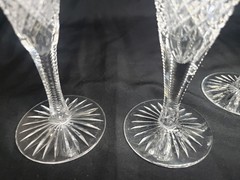 4 – American Brilliant Glass Cordial Star and Pinwheel Design Zipper Cut Similar