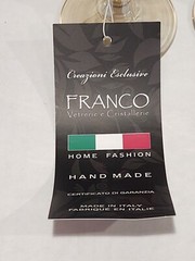 Franco Vetrerie e Cristallerie Champagne Flutes Iridescent Gold Handmade Italy