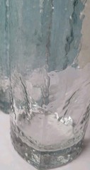 Set of 2 Vintage Libbey Crisa Clear Dimpled Pinched Grip Glass Tumblers 18oz