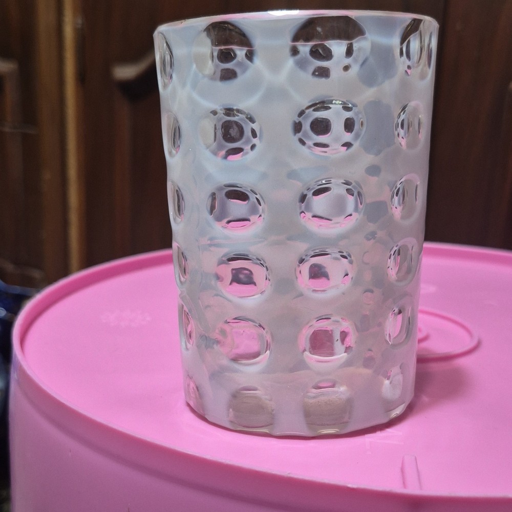 Glass Polka Dot Tumbler Clear Round Glossy Decorative