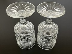 6 Vintage Anchor Hocking WEXFORD CRYSTAL 5-3/8” Claret Wine Glasses GOBLETS