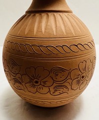 VTG Handmade By Moses~4 Pce Clay Signed Wine Set From The Republic Of Cyprus