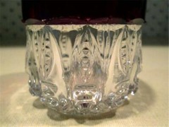 Antique Thompson Ruby Stained «Torepodo» aka «Fish Eye» Tumbler circa 1889