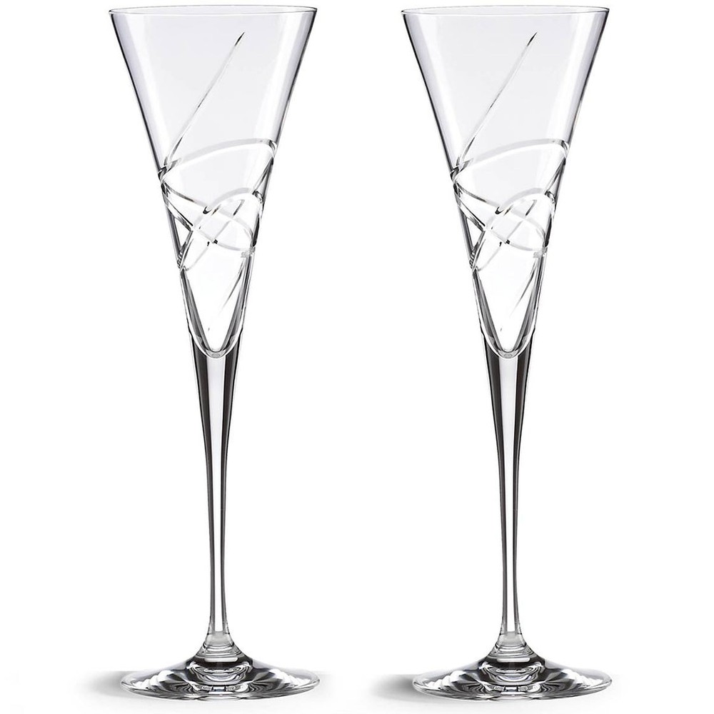 Lenox Adorn Drinkware Crystal 2-Piece Toasting Flute Set, Clear