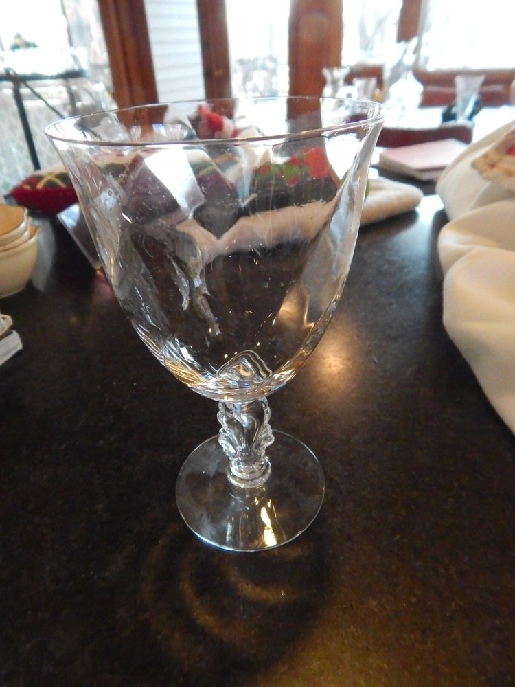 VNTG HEISEY Waverly Crystal Wine WONDERFUL CHRISTMAS TABLE SETTING