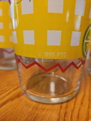 Set Of 4 28 Ounce Libbey Lemonade Glasses Made For Ftd 1993 Fruit And Gingham