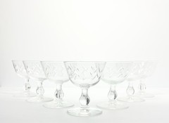 Libbey “Colonial Heritage” Set of 7 Coupe Champagne Glasses 4 1/4” 6oz