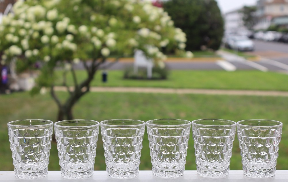 SET OF 6 FOSTORIA AMERICAN SHOT GLASSES WHISKEY TUMBLERS
