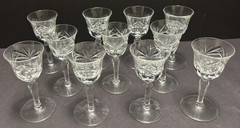 11 Andernach CORDIAL GLASSES by Nachtmann 4″ Cut Blown Crystal Liqueurs