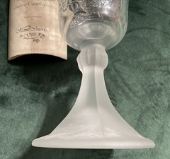 Vintage Last Supper Home Interiors Glass 7″ Wine Chalice, Frosted Base, Set Of 4