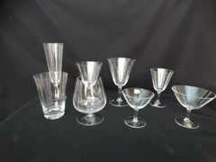 William Fraser Crystal, Germany Clear Vertical Lines Cut 2 oz Cordial Glass EUC