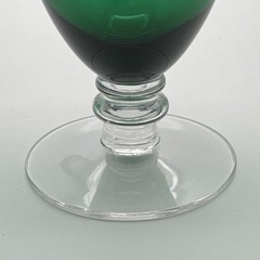 Emerald Green Cocktail Glasses 4 oz. W/Clear Stem & Base 4 3/8” Tall, Set of 4
