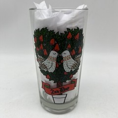 VTG Indiana Glass 12 DAYS OF CHRISTMAS GLASS 2nd Day Two Turtle Doves 12oz