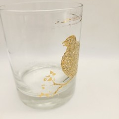 READ 2 WORN GEORGES BRIARD QUAIL PARTRIDGE SET OF LOW BALL GLASSES SIGNED MCM