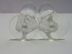 4 Libbey Interlude Parfait Glasses Smooth Stem Gray Cut Swirl Leaves 1968- (A)