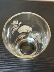 Vintage Libbey Rose Bouquet Flat Tumbler