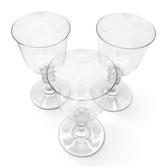 Baccarat Crystal Provence Water Goblet Wine Glass 6-3/8 France 3Pc Set Fleabites