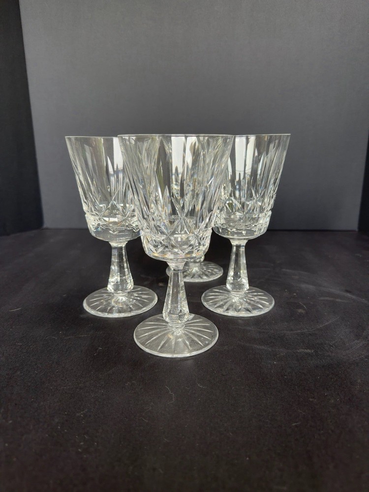 4 Waterford Crystal Rosslare Water Goblets 6 3/4” Signed Ireland Discontinued