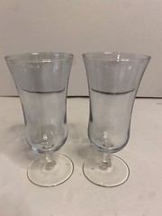 Vintage French Set of 6 Iridescent Stemmed Bar Glasses