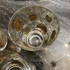 3-Vtg Culver MCM 22K Gold Coins & Ivy Lowball Whiskey Barware Glasses 4″