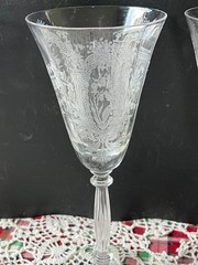 SET of (6) TIFFIN La Fleure Clear (Stem 15024) 8-1/4″ Water / Wine Goblet