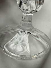 Vintage Bohemia Crystal Wine Goblets Faceted Claudia Set Of 2 Stemware 1970’s
