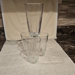 Libbey Paneled Glass Tumblers Duratuff Set Of 4