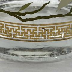 Vintage Libbey Golden Lotus rocks glass barware one glass gold