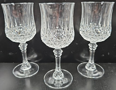 8 Cristal D’Arques Longchamp Water Goblets Set Elegant Crystal Etch Stemware Lot